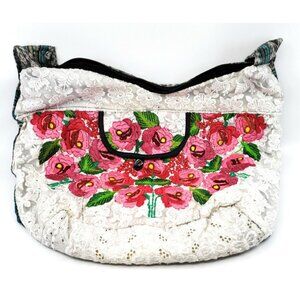 Colorful Hand Embroidered Boho Patchwork Shoulder Bag Purse Made in Guatemala #7